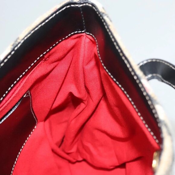 BURBERRY Nova Check Hand Bag Wool Beige Gold Auth 124760 - Picture 13 of 16